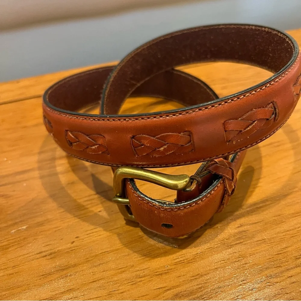 Dockers full grain‎ leather braided belt